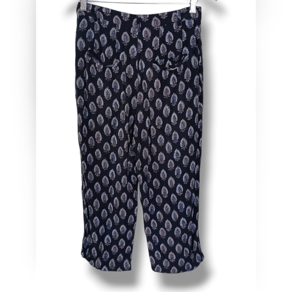 Free People Magdalene Printed Pant in Navy Combo Size 0 - Picture 3 of 5